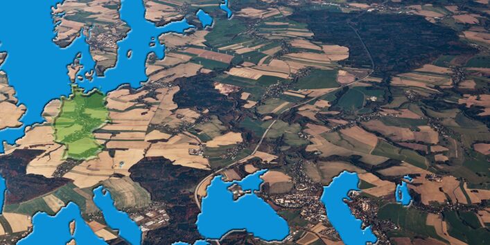 Umweltschonende Raumplanung in Deutschland, das ein Teilbereich Europas ist