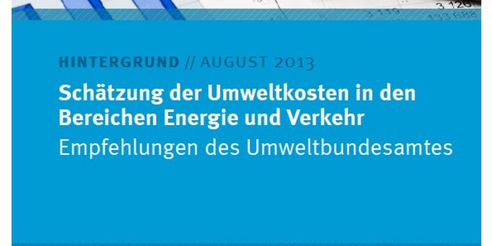 Cover Schätzung der Umweltkosten in den Bereichen Energie und Verkehr 