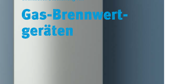 Broschüren-Titelseite "Leitfaden zur umweltfreundlichen öffentlichen Beschaffung von Gas-Brennwertgeräten" mit einem Bild einer Gastherme und dem Logo des Umweltbundesamtes