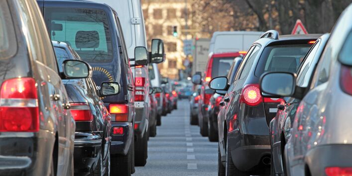 Stau in der Innenstadt