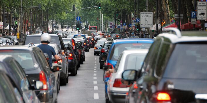 Stau in der Innenstadt