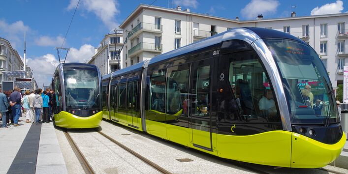 modern tramways in the city