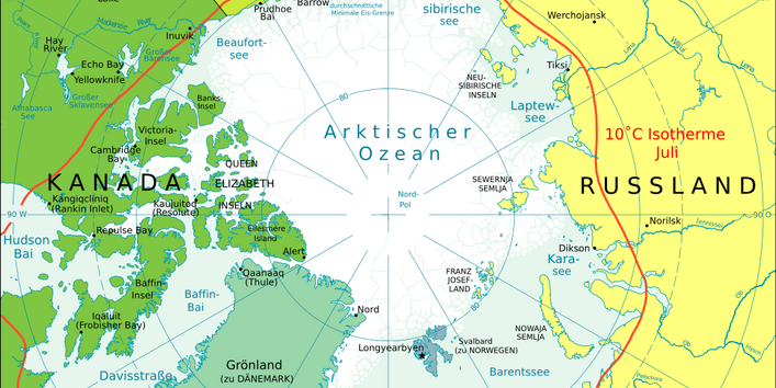 Politische Karte der Arktis