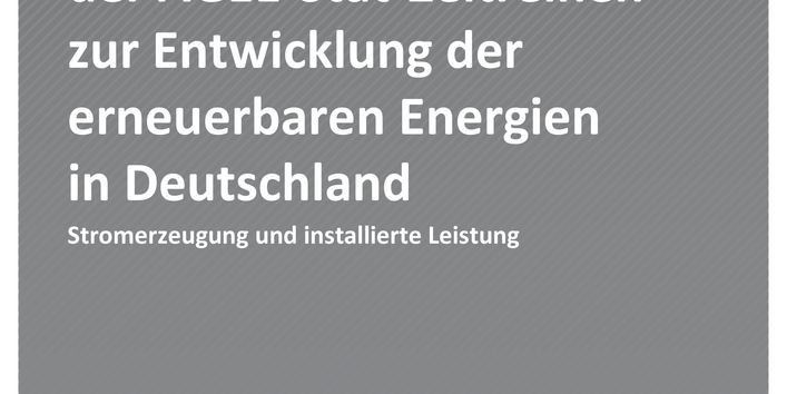 Cover der Publikation: Datenquellen und Methodik der AGEE-Stat-Zeitreihen zur Entwicklung der erneuerbaren Energien in Deutschland (weißer Text auf grauem Grund)