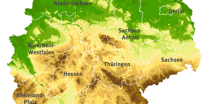 Karte der Bundesrepublik Deutschland, hinter den eingezeichneten Bundesländern liegt jeweils ein Link auf Online-Angebote der Bundesländer. 