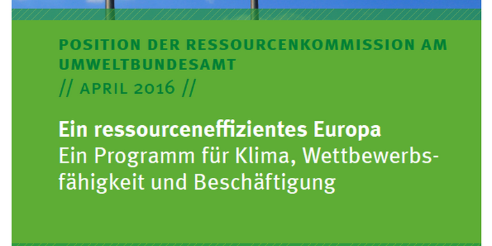 Cover Ein ressourceneffizientes Europa