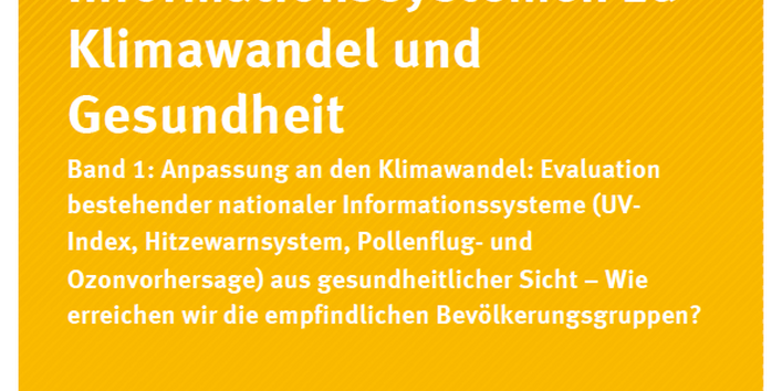 Cover U&G 03/2015 Evaluation von Informationssystemen zu Klimawandel und Gesundheit Band 1
