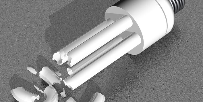 broken energy-saving lamp