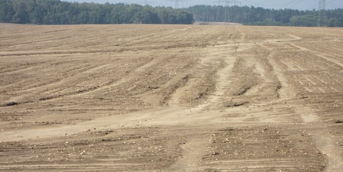 Water erosion on landfield