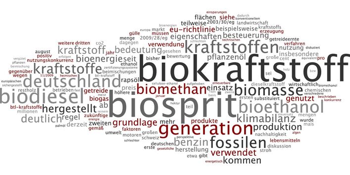 Wortwolke Biokraftstoff