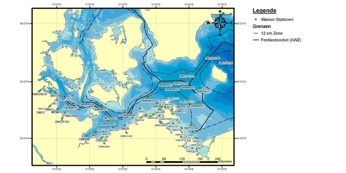 Bund und Länder überwachten in den Jahren 2006 bis 2008 gemeinsam die Schadstoffbelastung des Ostseewassers an zahlreichen Messstellen im deutschen Teil der Ostsee – sowohl innerhalb als auch außerhalb der 12-Seemeilen-Zone.