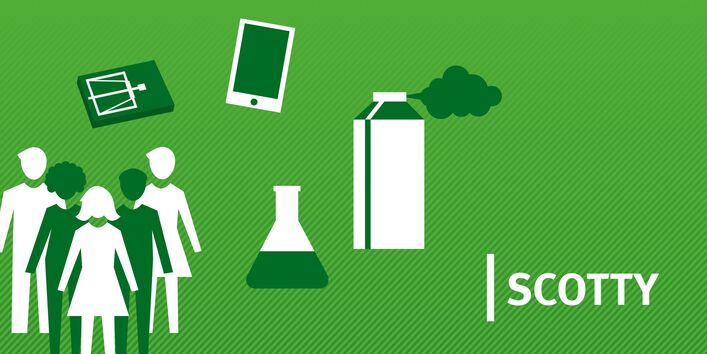 Icons describing alternatives for biocides and networking with stakeholders.