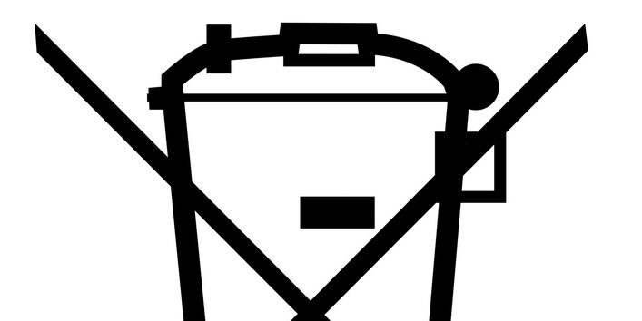 Symbol "Durchgestrichene Tonne"