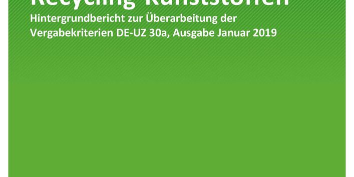 Cover der Publikation TEXTE 124/2020 Umweltzeichen Blauer Engel für Produkte aus Recycling-Kunststoffen