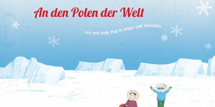 gezeichnetes Titelbild, zwei Kinder in einer Eislandschaft