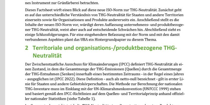 Erste Seite des Factsheets