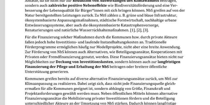 Erste Textseite des Factsheet