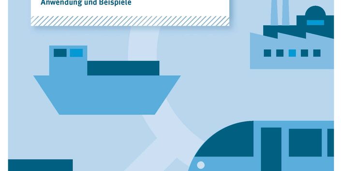 blaue Icons von Transportmitteln