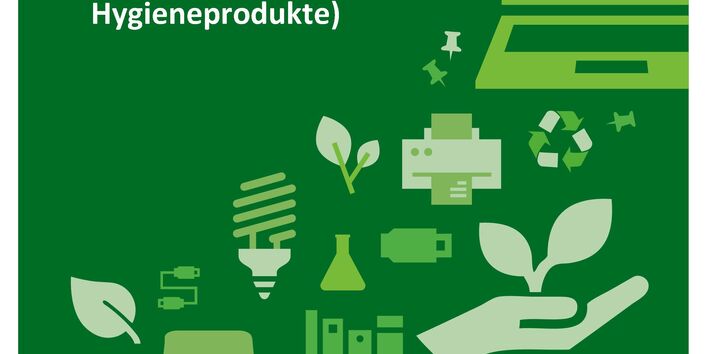 grüne Icons von Büromaterialien