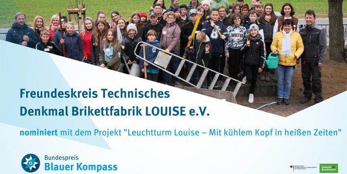 Gruppenbild: Umfassende Wiederbegrünung nach Extremwetter mit Klima-Umweltbildung in Kooperation mit regionalen Partnern u Gymnasium