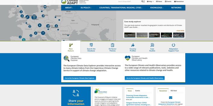 Homepage von Climate-ADAPT 
