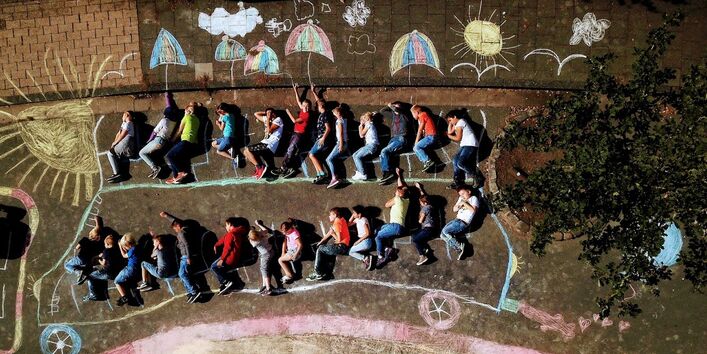 Kinder im Röntgenbus