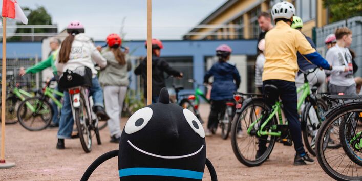 Straße mit Kreide bemalt