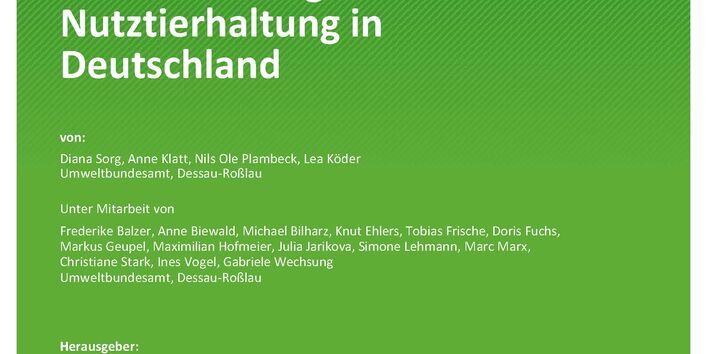 Cover der Publikation TEXTE 33/2021 Perspektiven für eine umweltverträgliche Nutztierhaltung in Deutschland