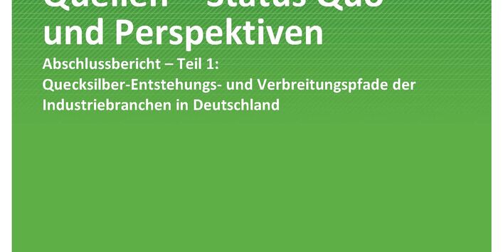 Titelseite der Publikation TEXTE 67/2021 Quecksilberemissionen aus industriellen Quellen – Status Quo und Perspektiven - Abschlussbericht Teil 1: Quecksilber-Entstehungs- und Verbreitungspfade der Industriebranchen in Deutschland 