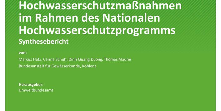 Titelseite der Publikation TEXTE 70/2021 Untersuchungen zur Ermittlung der Wirkungen von präventiven Hochwasserschutzmaßnahmen im Rahmen des Nationalen Hochwasserschutzprogramms 