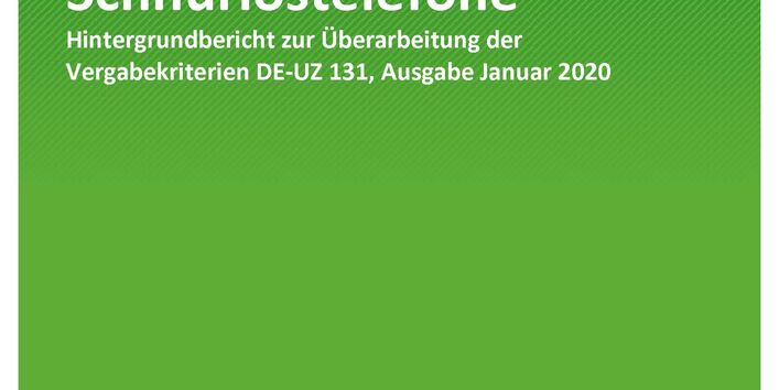 Cover der Publikation TEXTE 77/2021 Umweltzeichen Blauer Engel für digitale Schnurlostelefone: Hintergrundbericht zur Überarbeitung der Vergabekriterien DE-UZ 131, Ausgabe Januar 2020