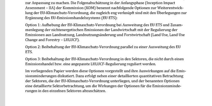 Cover des Fact-Sheets "Revision der EU-Klimaschutz-Verordnung"
