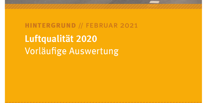 Titelseite des Hintergrundpapieres Februar 2021 "Luftqualität 2020: Vorläufige Auswertung"