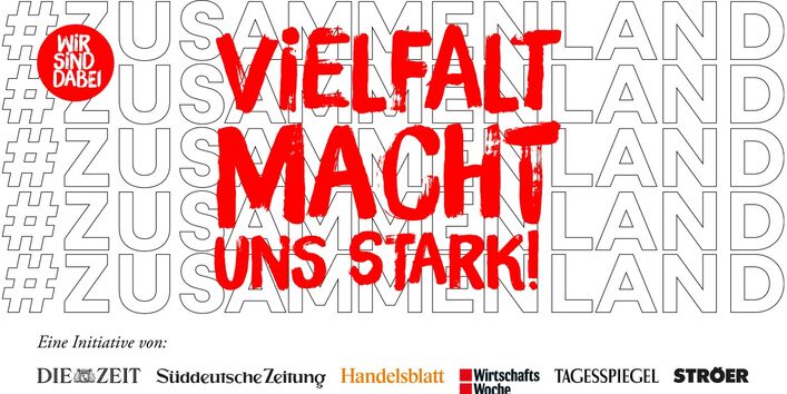Eine Grafik für die Kampagne "#Zusammenland – Vielfalt macht uns stark", um diese wichtige Botschaft in der Welt zu verteilen 