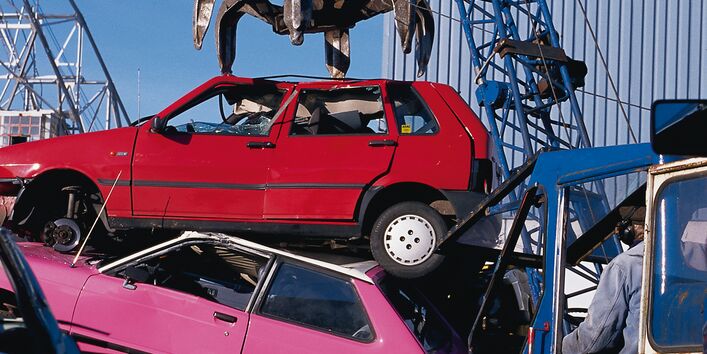 Cars waiting to be scrapped