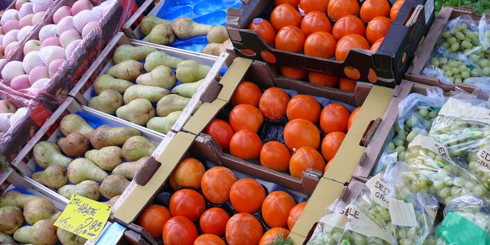 Obst und Gemüse auf dem Wochenmarkt
