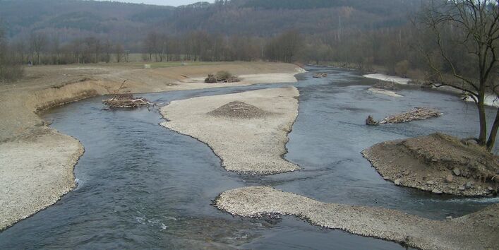 Mäandrierender Fluss