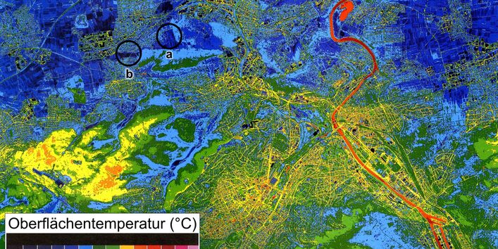 Karte der Oberflächentemperatur