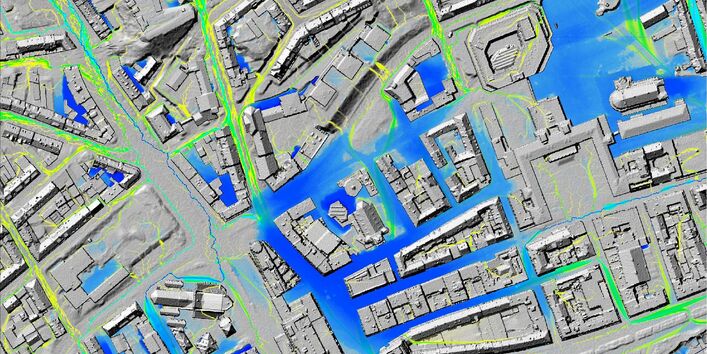 Karte der Fließwege