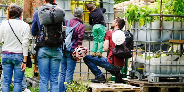 Aquaponikanlagen sparen Wasser bei der Aufzucht von Fischen bei gleichzeitiger Düngung und Bewässerung von Nutzpflanzen, ein Beispiel für Anpassungsprojekte an den Klimawandel.