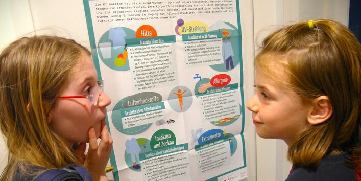 Kinder vor dem Poster.