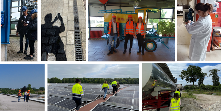 Diese Kollage zeigt uns im Einsatz bei einigen Modellunternehmen und deren unterschiedliche Bereiche. 