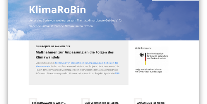 Startportal für die Webseite Webinarangebote