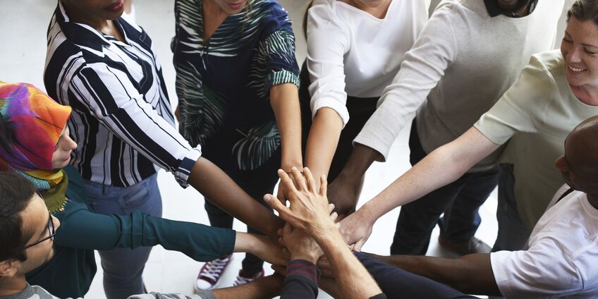 teamwork with people of different countries